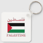 Palästinafahne ف ل س ن Arabisch & Englisch WordArt Schlüsselanhänger (Rückseite)