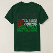 Palästinafahne Wordcloud End Apartheid T-Shirt (Design vorne)
