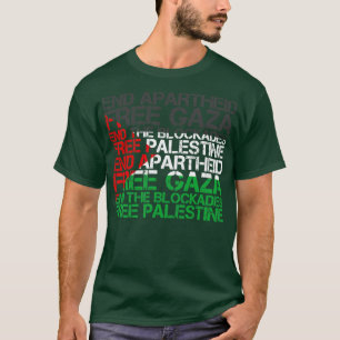 Palästinafahne Wordcloud End Apartheid T-Shirt