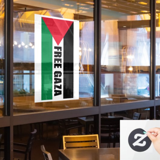 Palästinafahnen, Gaza Gerettet, freier Gaza-Streif Fensteraufkleber (Restaurantfenster)