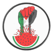Palästinafreiheit fliegt auf Watermelon an Eishockey Puck (Vorderseite)