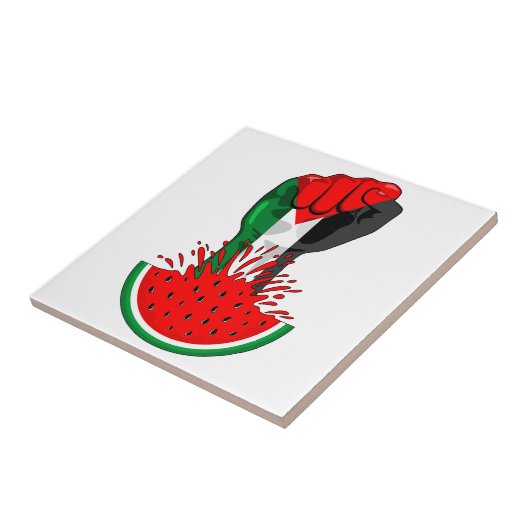 Palästinafreiheit fliegt auf Watermelon an Fliese (Seite)