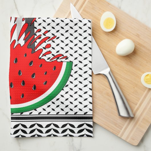 Palästinafreiheit fliegt auf Watermelon an Geschirrtuch (Viertel Falte)