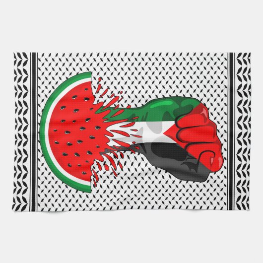 Palästinafreiheit fliegt auf Watermelon an Geschirrtuch (Horizontal)