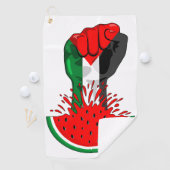 Palästinafreiheit fliegt auf Watermelon an Golfhandtuch (Insitu)