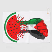 Palästinafreiheit fliegt auf Watermelon an Golfhandtuch (Horizontal)