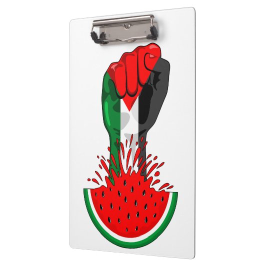 Palästinafreiheit fliegt auf Watermelon an Klemmbrett (Links)