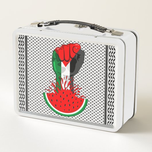 Palästinafreiheit fliegt auf Watermelon an Metall Brotdose (Rückseite)