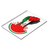 Palästinafreiheit fliegt auf Watermelon an Notizblock (Linke Seite)