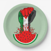 Palästinafreiheit fliegt auf Watermelon an Pappteller (Vorderseite)