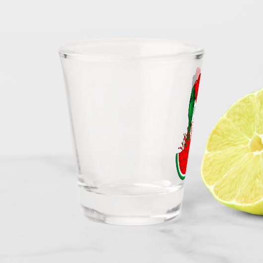 Palästinafreiheit fliegt auf Watermelon an Schnapsglas (Links)