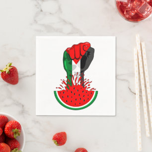 Palästinafreiheit fliegt auf Watermelon an Serviette