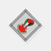 Palästinafreiheit fliegt auf Watermelon an Serviette (Ecke)