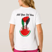 Palästinafreiheit fliegt auf Watermelon an T-Shirt (Rückseite)