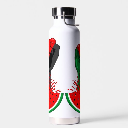 Palästinafreiheit fliegt auf Watermelon an Trinkflasche (Links)