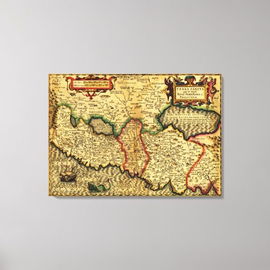 PalästinaPanoramakartePalästina 4 Leinwanddruck (Vorderseite)