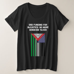 Palästinenserisch-amerikanische Flagge - Einstellu Große Größe T-Shirt