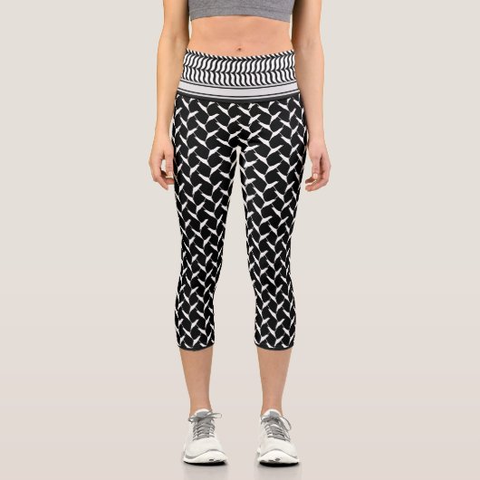 PalästinenserKeffiyeh Capri Leggings (Vorderseite)