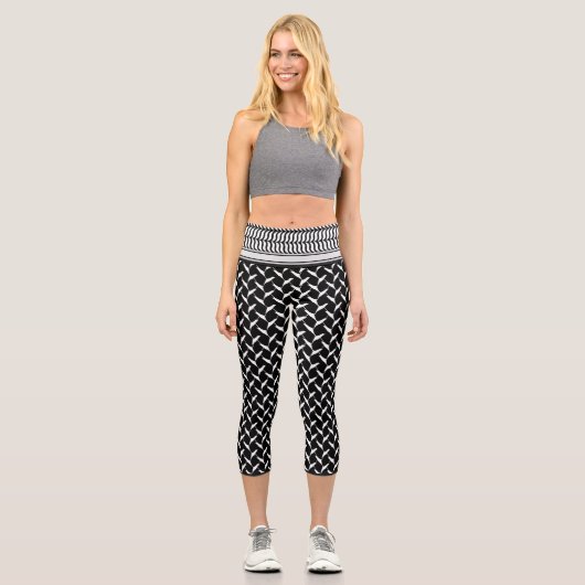 PalästinenserKeffiyeh Capri Leggings (Vorderseite)