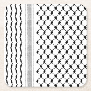 Palästinensische arabische Kufiya-Muster angepass Rechteckiger Pappuntersetzer