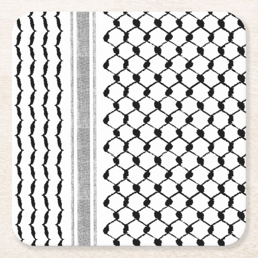 Palästinensische arabische Kufiya-Muster angepasst Rechteckiger Pappuntersetzer (Vorderseite)