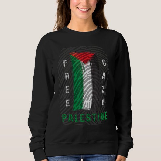 Palästinensische Autonomie Gaza Stadt grünes, weiß Sweatshirt (Vorderseite)