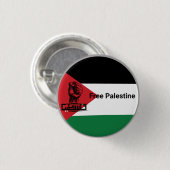 Palästinensische Flagge Arabischer Text Button (Vorne & Hinten)