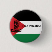 Palästinensische Flagge Arabischer Text Button (Vorderseite)