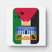 Palästinensische Flagge Arabischer Text Fotoplatte (Vorderseite)