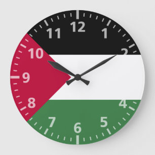 Palästinensische Flagge Große Wanduhr