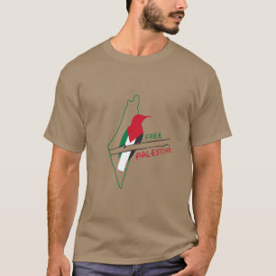 Palästinensische Flagge Karte Vogel T-Shirt