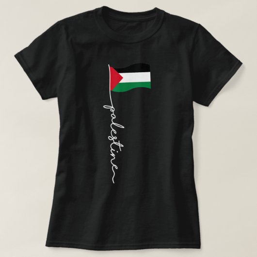 Palästinensische Flagge mit palästinensischem Name T-Shirt (Design vorne)