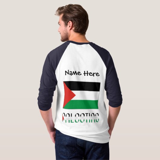 Palästinensische Flagge Schwarze Personalisierung T-Shirt (Schwarz voll)