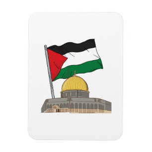 Palästinensische Flagge über der Kuppel der Rockmo Magnet