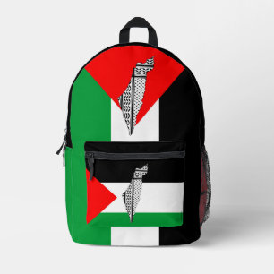 Palästinensische Flagge und Karte mit Keffiyeg-Mus Bedruckter Rucksack