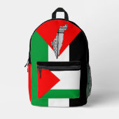 Palästinensische Flagge und Karte mit Keffiyeg-Mus Bedruckter Rucksack (Vorderseite)