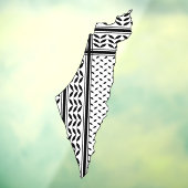 Palästinensische Flagge und Karte mit Keffiyeg-Mus Fensteraufkleber (Blatt 3)