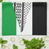 Palästinensische Flagge und Karte mit Keffiyeg-Mus Geschirrtuch (Gefaltet)