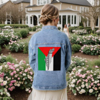 Palästinensische Flagge und Karte mit Keffiyeg-Mus