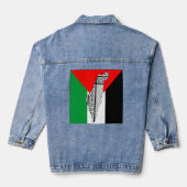 Palästinensische Flagge und Karte mit Keffiyeg-Mus Jeansjacke (Rückseite)