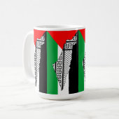 Palästinensische Flagge und Karte mit Keffiyeg-Mus Kaffeetasse (Vorderseite Links)
