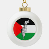 Palästinensische Flagge und Karte mit Keffiyeg-Mus Keramik Kugel-Ornament (Vorderseite)