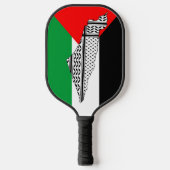Palästinensische Flagge und Karte mit Keffiyeg-Mus Pickleball Schläger (Vorderseite)