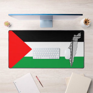 Palästinensische Flagge und Karte mit Keffiyeg-Mus Schreibtischunterlage