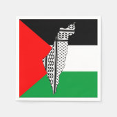 Palästinensische Flagge und Karte mit Keffiyeg-Mus Serviette (Vorderseite)