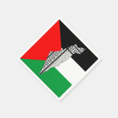 Palästinensische Flagge und Karte mit Keffiyeg-Mus Serviette (Ecke)