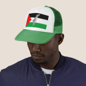 Palästinensische Flagge und Karte mit Keffiyeg-Mus Truckerkappe (Beispiel)