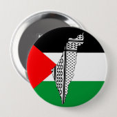 Palästinensische Flagge und Karte mit Keffiyeh-Mus Button (Vorne & Hinten)