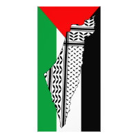 Palästinensische Flagge und Karte mit Keffiyeh-Mus