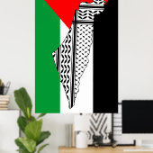 Palästinensische Flagge und Karte mit Keffiyeh-Mus Poster (Heimbüro)